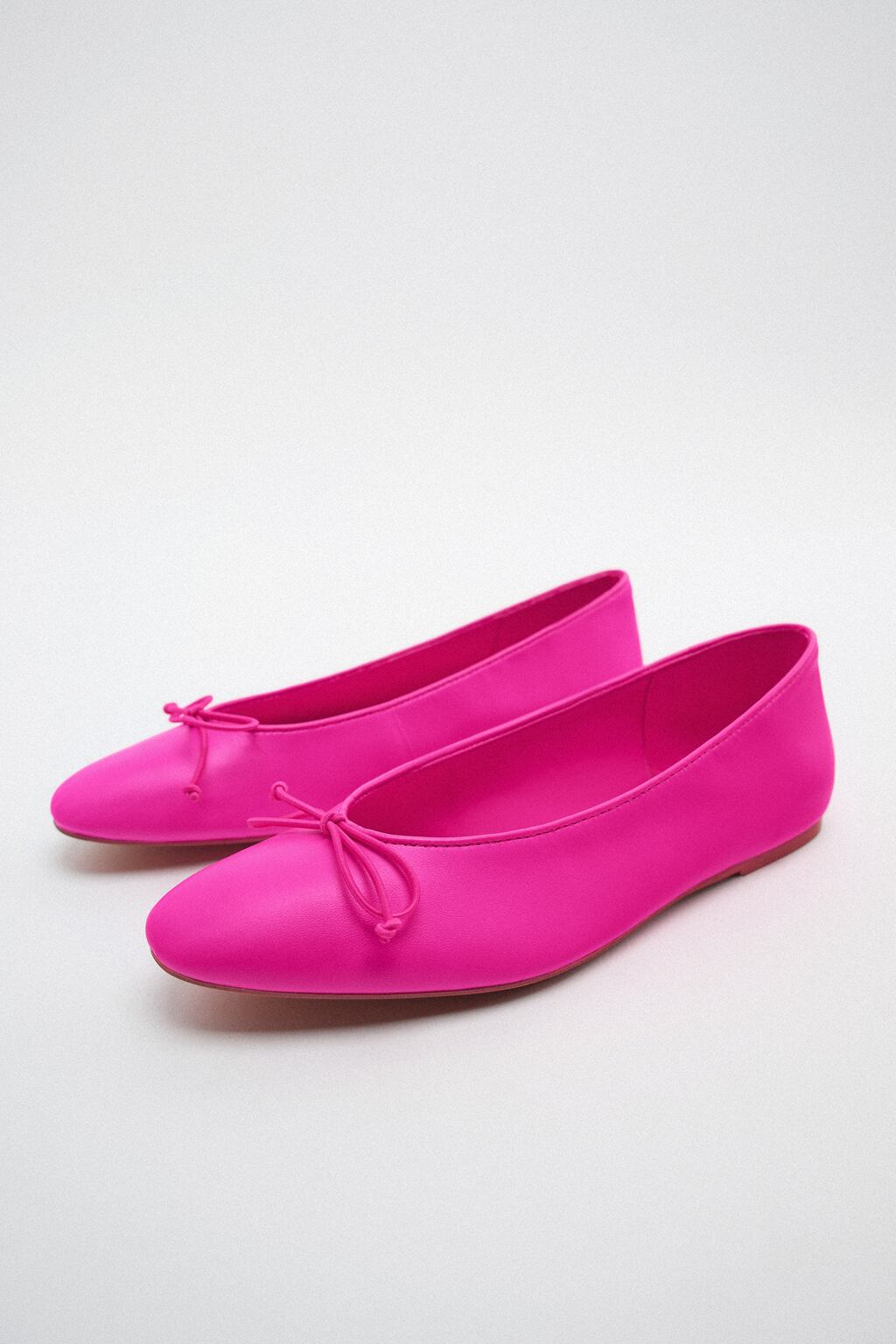 LEATHER BALLET FLATS WITH BOW DETAIL
