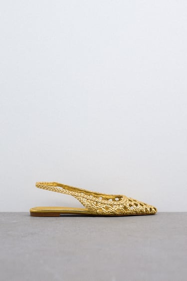 Image 0 of WOVEN SLINGBACK FLATS from Zara