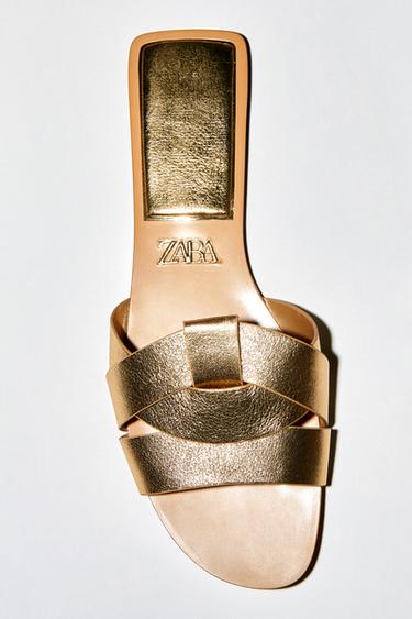 Zara gold wrap sandals Clearance