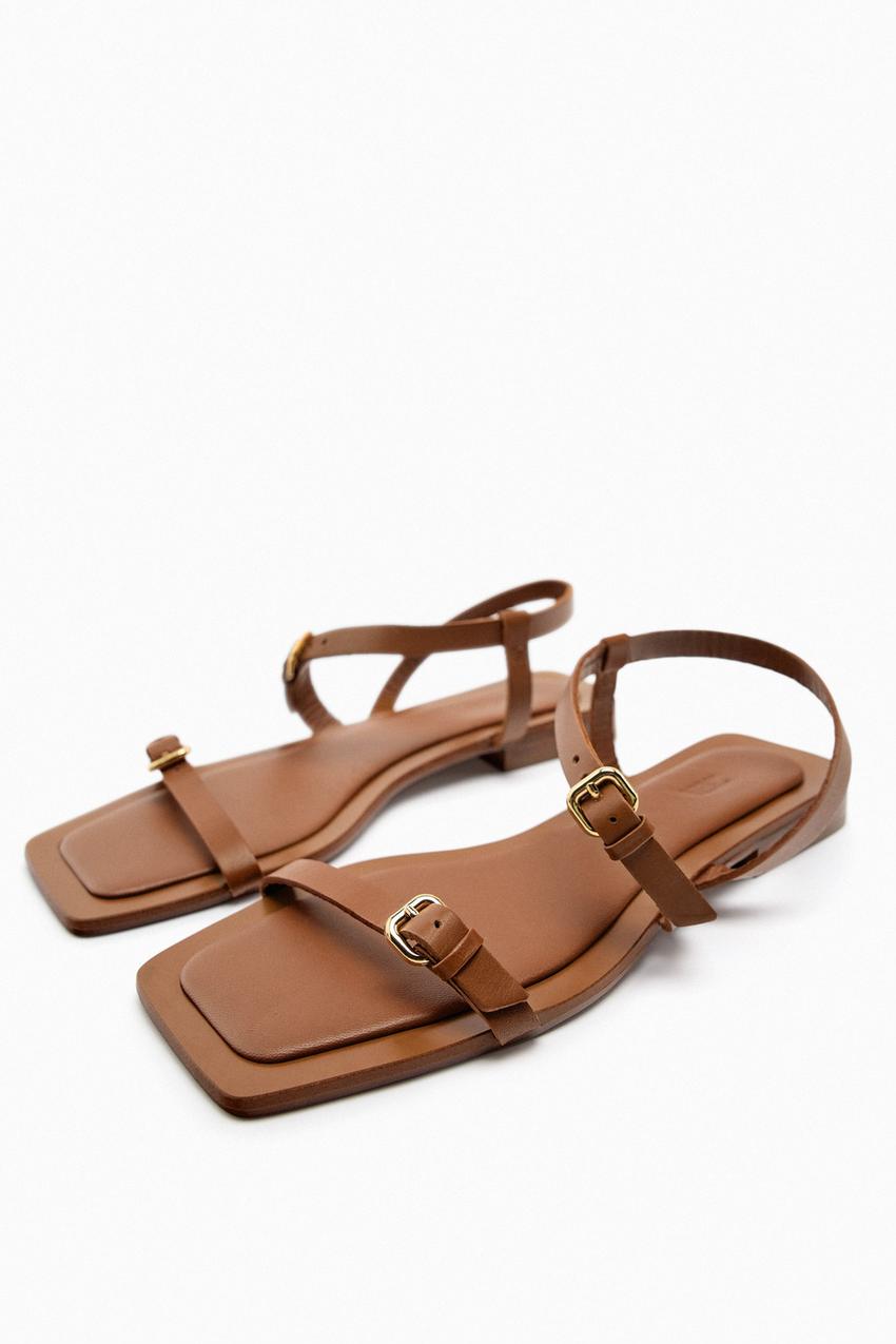 Brown zara sandals Clearance