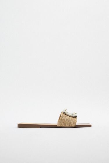 Image 0 of EMBELLISHED FLAT SANDALS from Zara