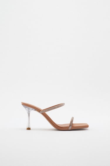Image 0 of HIGH-HEEL SANDALS WITH RHINESTONE STRAPS from Zara
