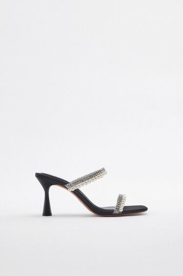 Image 0 of HEELED SANDALS WITH RHINESTONES from Zara