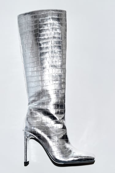 Image 0 of LAMINATED HEELED BOOTS from Zara