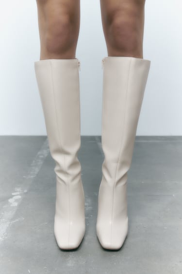 Image 0 of HEELED KNEE HIGH BOOTS from Zara