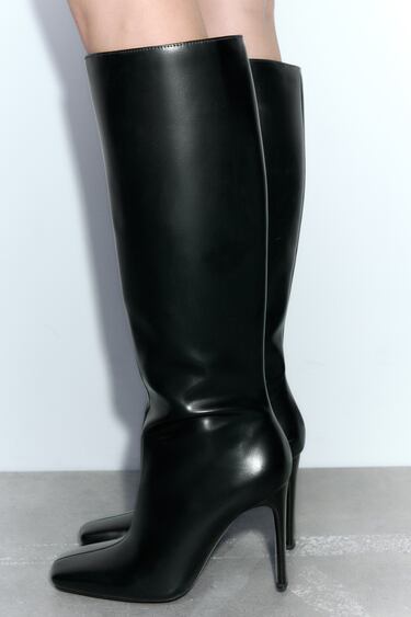Image 0 of KNEE-HIGH HEELED BOOTS from Zara