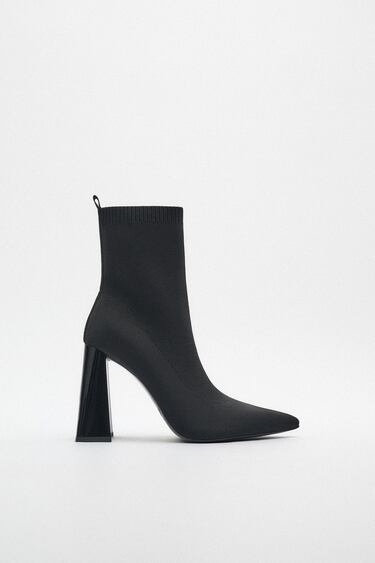 Image 0 of FABRIC HIGH HEEL ANKLE BOOTS from Zara