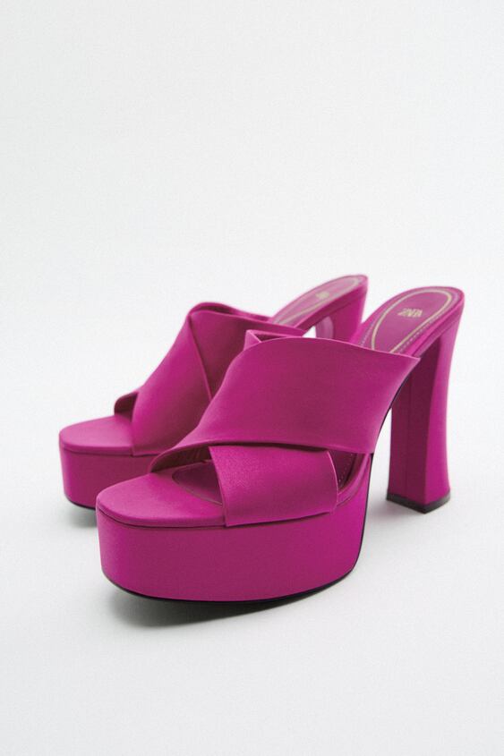 zara.com | High heeled platform sandals