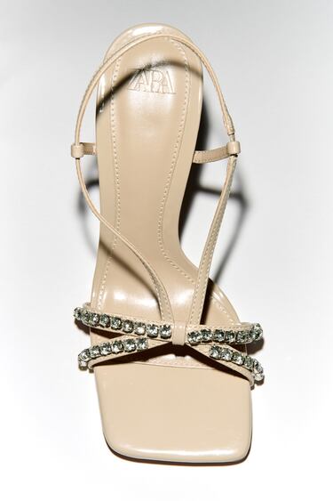 Image 0 of HIGH-HEELED SANDALS WITH RHINESTONES from Zara