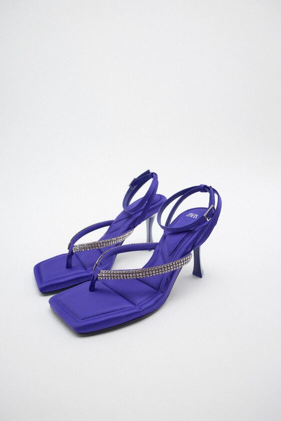 zara.com | Bejewelled mid-heel sandals