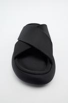 SANDALIA PLANA TEJIDO - Negro | ZARA México