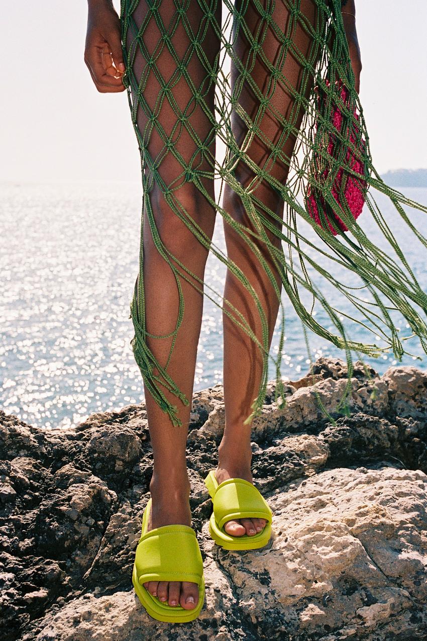 Zara lime green sandals Clearance