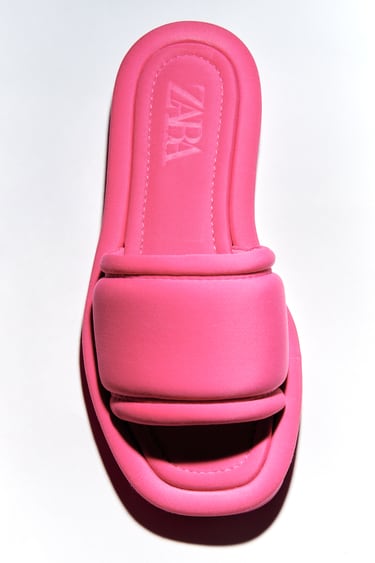 Image 0 of TREADED FLAT QUILTED SANDALS from Zara