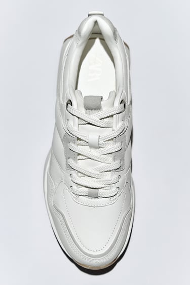 Image 0 of LEATHER TRAINERS from Zara