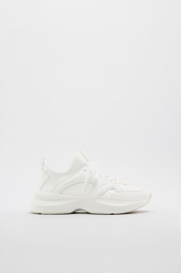 Image 0 of LEATHER RUNNING TRAINERS from Zara