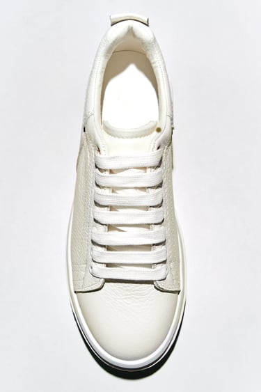 Image 0 of LEATHER TRAINERS from Zara