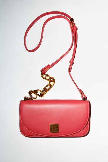 Image 0 of LEATHER CROSSBODY WALLET from Zara