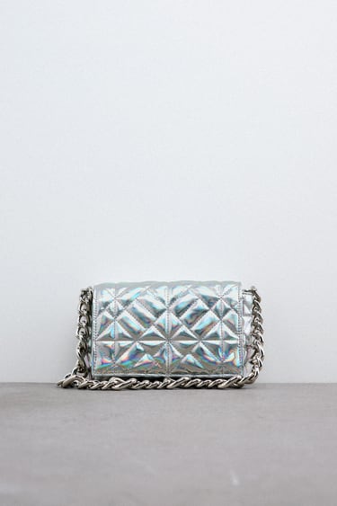 Image 0 of QUILTED IRIDESCENT SHOULDER BAG from Zara
