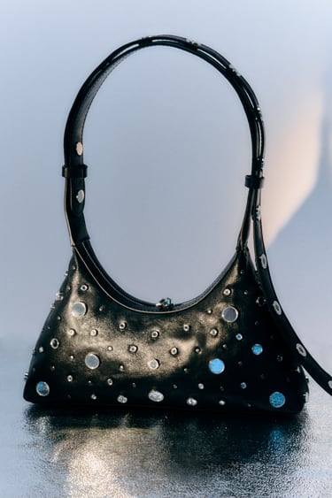 Image 0 of ROCK SHOULDER BAG WITH MIRRORED DETAILS from Zara