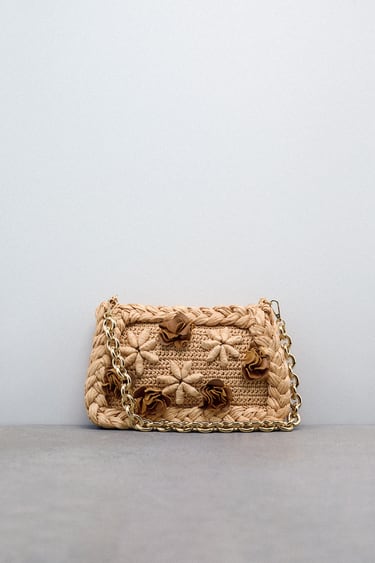 Image 0 of BRAIDED FLORAL SHOULDER BAG from Zara