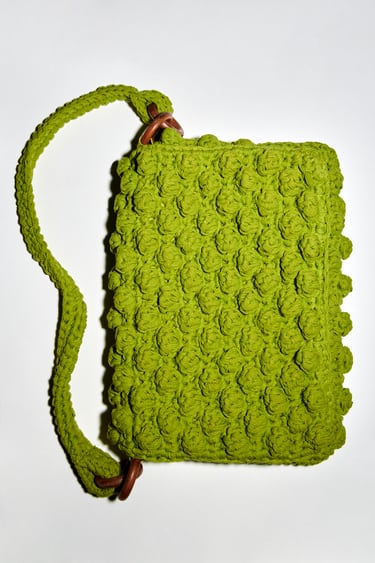 Image 0 of CROCHET SHOULDER BAG WITH KNOTTED TEXTURE from Zara