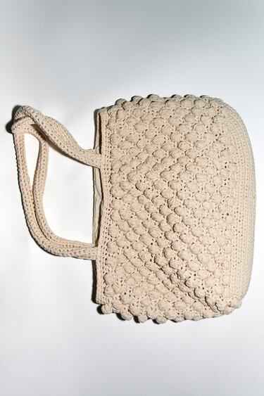Image 0 of CROCHET TOTE BAG WITH BEADS from Zara