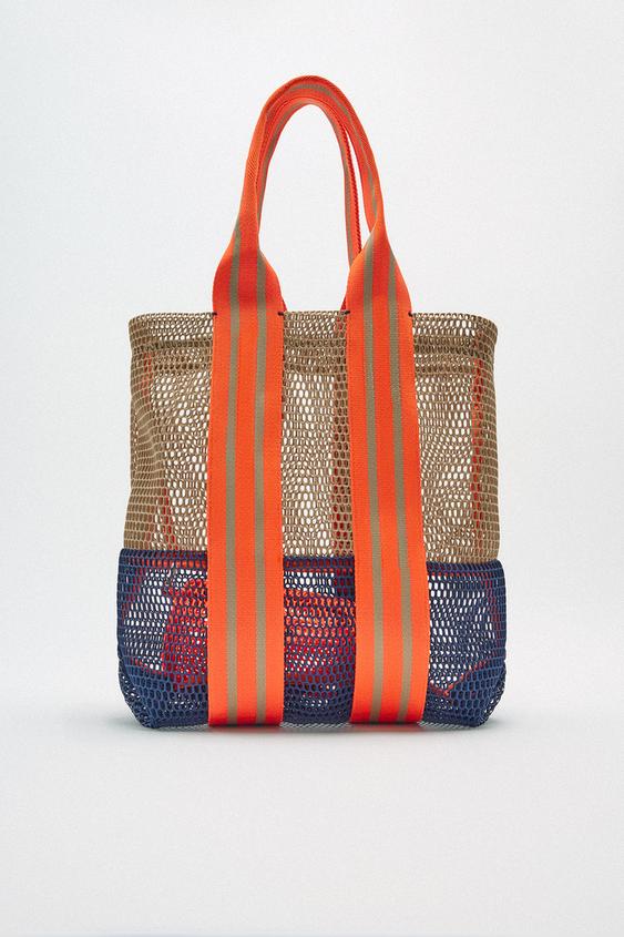 メッシュトートバッグ オレンジ Zara Japan 日本 メッシュトートバッグ オレンジ Zara Japan 日本