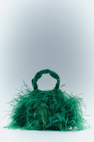 Image 0 of BUCKET BAG WITH FEATHERS from Zara