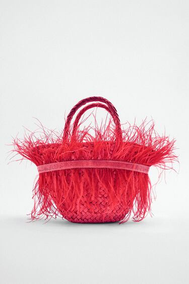 MINI TOTE BAG WITH FEATHERS