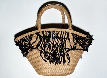 MINI TOTE BAG WITH BEADED FRINGING