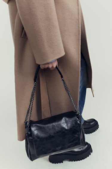 Image 0 of ROCKER SHOULDER BAG WITH FLAP from Zara