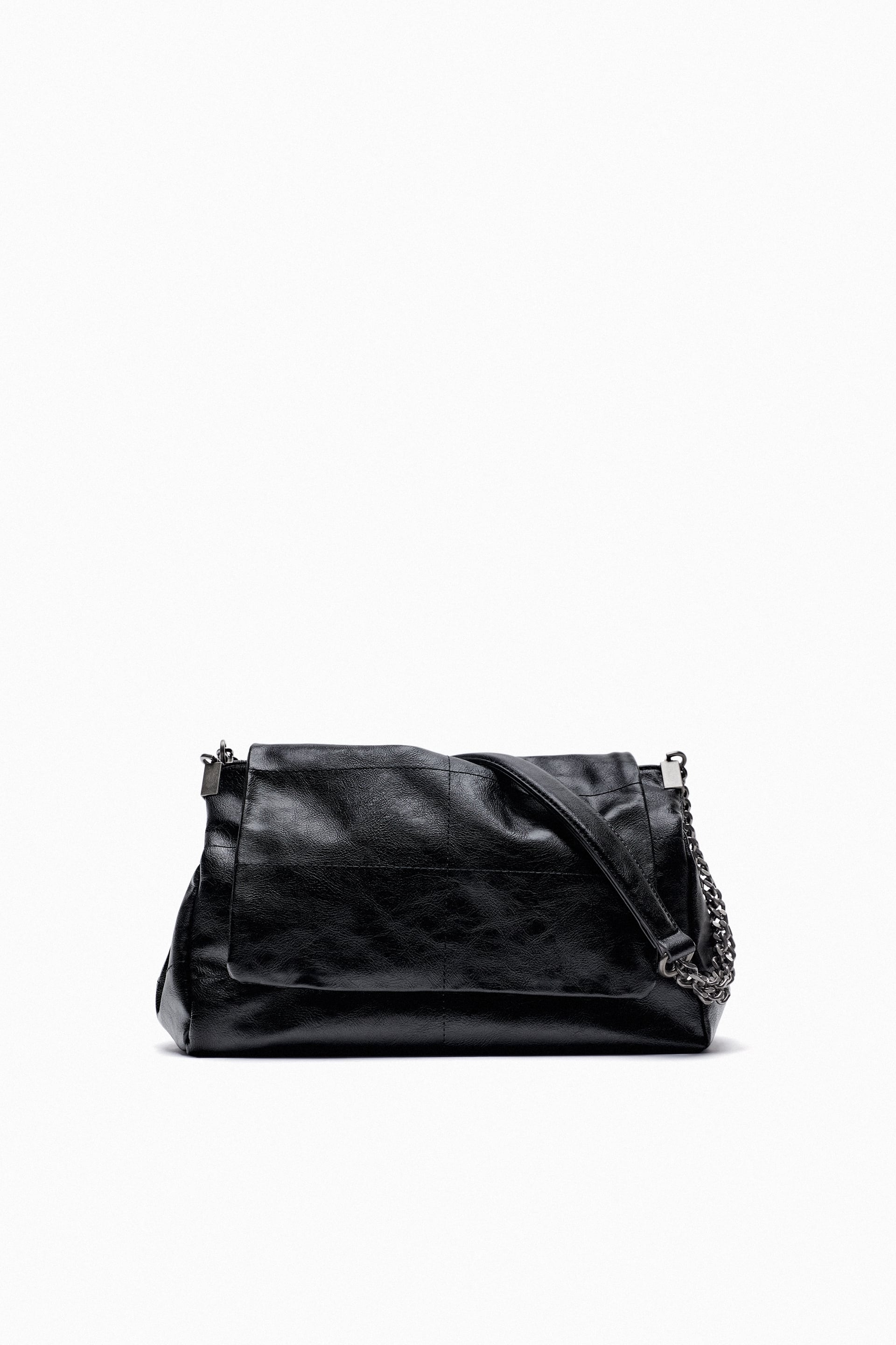 Zara, Bags, Zara Rock Style Flap Shoulder Bag Black