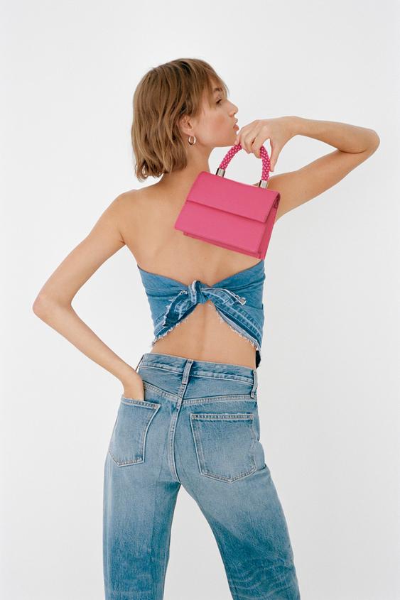MINI BOLSO ASA ABALORIOS - Rojo Fresa | ZARA España