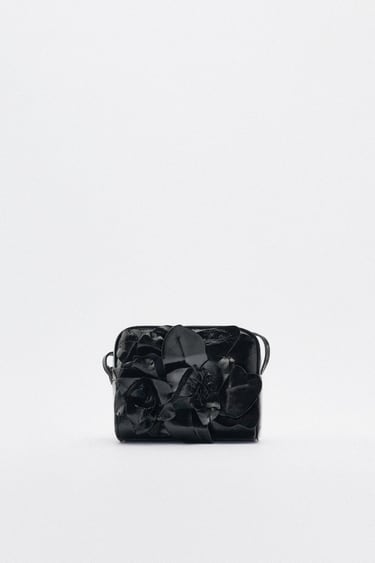 Image 0 of LEATHER FLOWER BAG from Zara