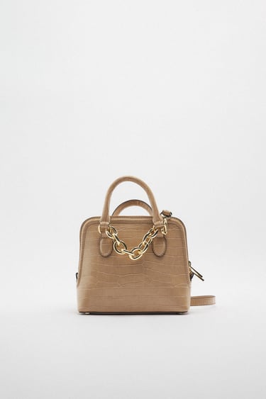 Image 0 of MINI CITY BAG WITH CHAIN STRAP from Zara