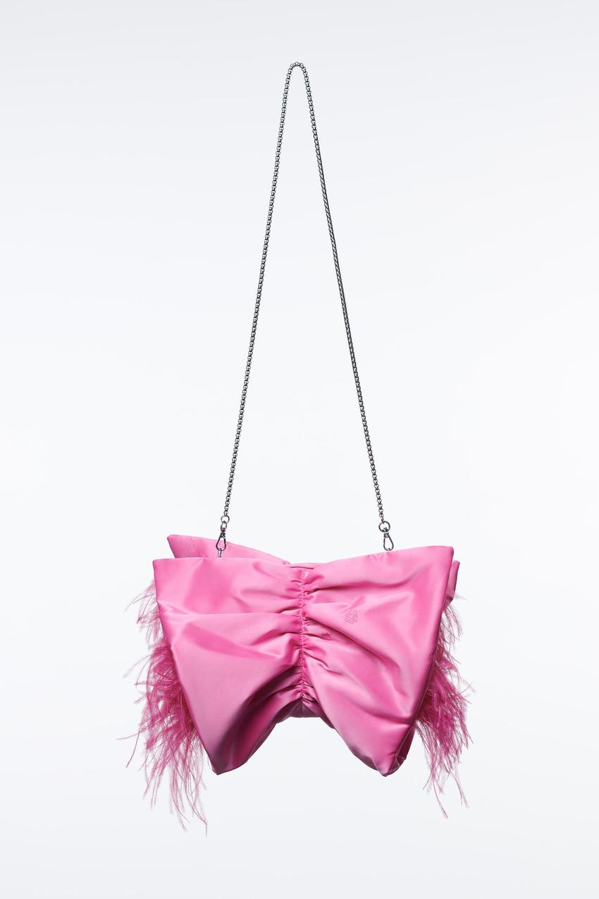 GATHERED CLUTCH BAG Pink ZARA Singapore