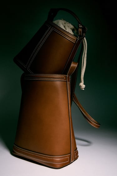 Image 0 of LEATHER SHOULDER BAG from Zara
