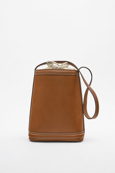 Image 0 of LEATHER CROSSBODY BAG from Zara