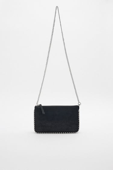 Image 0 of STUDDED BLACK CROSSBODY BAG from Zara