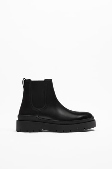 Image 0 of CHUNKY LEATHER BOOTS from Zara