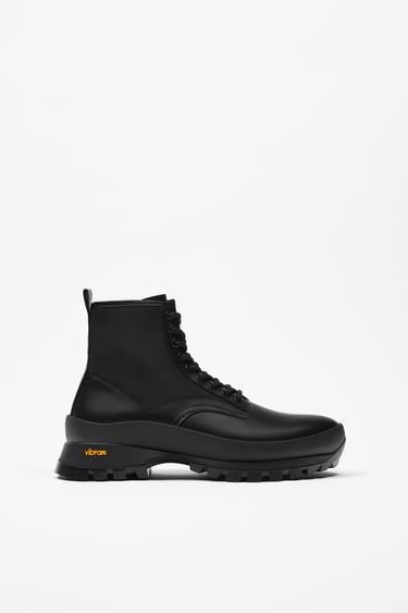 Image 0 of VIBRAM® LEATHER BOOTS from Zara