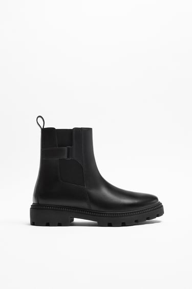Image 0 of BUCKLED LEATHER BOOTS from Zara