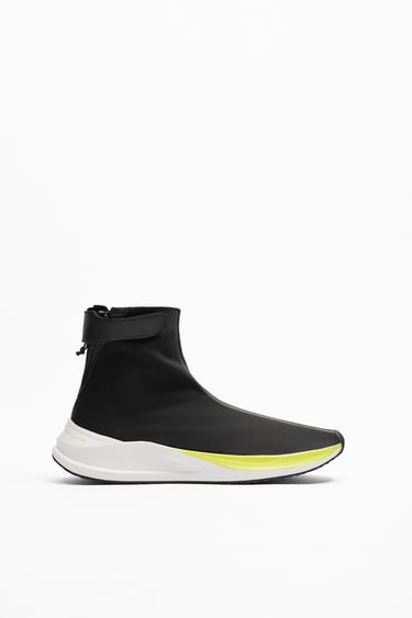 Image 0 of TECHNICAL FABRIC HIGH-TOP SNEAKERS from Zara