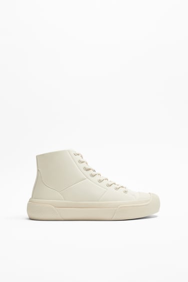 Image 0 of RUBBERISED HIGH-TOP SNEAKERS from Zara