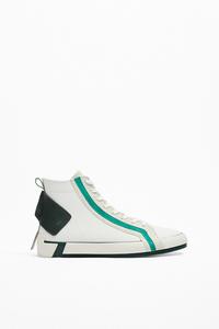 zara light leather sneakers