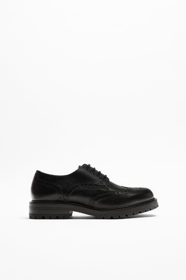Image 0 of LEATHER BROGUES from Zara