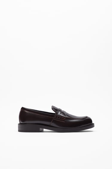 Image 0 of GLOSSY LEATHER LOAFERS from Zara