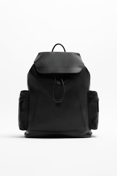 Image 0 of LEATHER EXPLORER BACKPACK from Zara