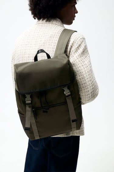 Image 0 of NYLON BACKPACK WITH FLAP from Zara