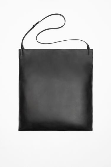 Image 0 of SLIM LEATHER TOTE BAG from Zara